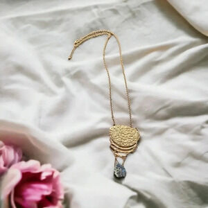 Gold Plated Bohemian Pendant Stone Long Necklace